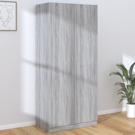 vidaXL Armario madera contrachapada gris Sonoma 90x52x200 cm