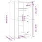 vidaXL Armario madera contrachapada gris Sonoma 90x52x200 cm vidaXL Armario madera contrachapada gris Sonoma 90x52x200 cm