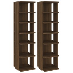 vidaXL Zapateros 2 uds madera contrachapada roble marrón 27,5x27x102cm