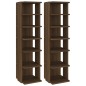 vidaXL Zapateros 2 uds madera contrachapada roble marrón 27,5x27x102cm