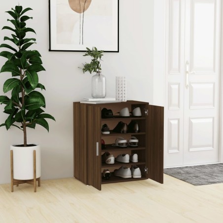 vidaXL Mueble zapatero madera contrachapada roble marrón 60x35x70 cm
