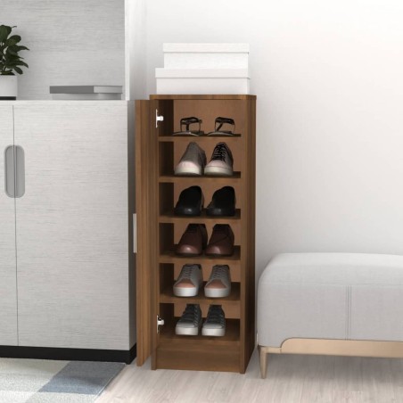 vidaXL Mueble zapatero madera contrachapada roble marrón 32x35x92 cm
