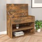 vidaXL Banco zapatero madera contrachapada roble ahumado 60x30x45 cm vidaXL Banco zapatero madera contrachapada roble ahumado 60x30x45 cm