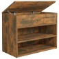 vidaXL Banco zapatero madera contrachapada roble ahumado 60x30x45 cm vidaXL Banco zapatero madera contrachapada roble ahumado 60x30x45 cm