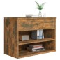 vidaXL Banco zapatero madera contrachapada roble ahumado 60x30x45 cm vidaXL Banco zapatero madera contrachapada roble ahumado 60x30x45 cm