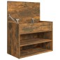 vidaXL Banco zapatero madera contrachapada roble ahumado 60x30x45 cm vidaXL Banco zapatero madera contrachapada roble ahumado 60x30x45 cm