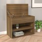 vidaXL Banco zapatero madera contrachapada roble marrón 60x30x45 cm vidaXL Banco zapatero madera contrachapada roble marrón 60x30x45 cm