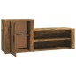vidaXL Mueble zapatero madera contrachapada roble ahumado 130x35x54 cm