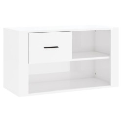 vidaXL Mueble zapatero madera contrachapada blanco brillo 80x35x45 cm