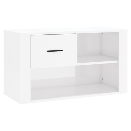 vidaXL Mueble zapatero madera contrachapada blanco brillo 80x35x45 cm