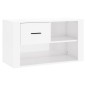 vidaXL Mueble zapatero madera contrachapada blanco brillo 80x35x45 cm