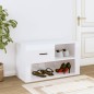 vidaXL Mueble zapatero madera contrachapada blanco brillo 80x35x45 cm