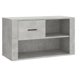 vidaXL Mueble zapatero madera contrachapada gris hormigón 80x35x45 cm