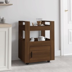 vidaXL Carrito de cocina madera contrachapada marrón roble 60x45x80cm