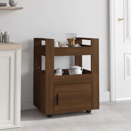 vidaXL Carrito de cocina madera contrachapada marrón roble 60x45x80cm