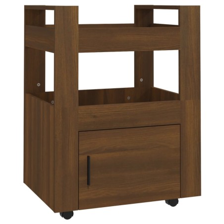 vidaXL Carrito de cocina madera contrachapada marrón roble 60x45x80cm