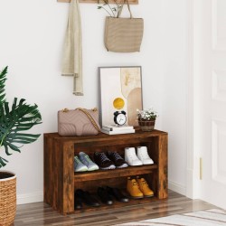 vidaXL Mueble zapatero madera contrachapada roble ahumado 75x35x45 cm