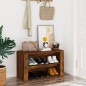 vidaXL Mueble zapatero madera contrachapada roble ahumado 75x35x45 cm vidaXL Mueble zapatero madera contrachapada roble ahumado 75x35x45 cm