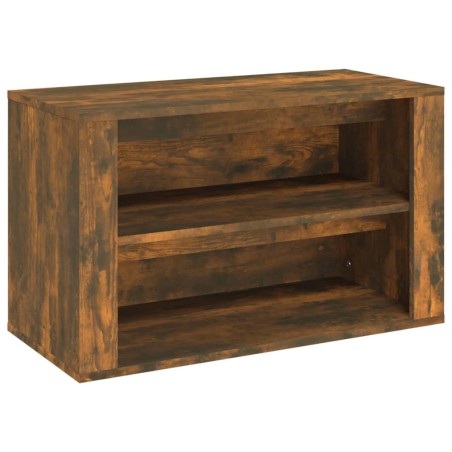 vidaXL Mueble zapatero madera contrachapada roble ahumado 75x35x45 cm