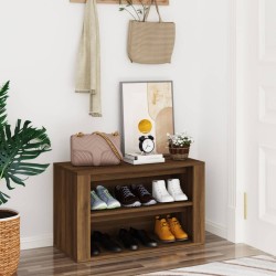 vidaXL Mueble zapatero madera contrachapada marrón roble 75x35x45 cm