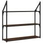 vidaXL Estantería de pared madera ingeniería marrón roble 80x21x78,5cm vidaXL Estantería de pared madera ingeniería marrón roble 80x21x78,5cm