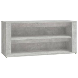 vidaXL Mueble zapatero madera contrachapada gris hormigón 100x35x45 cm