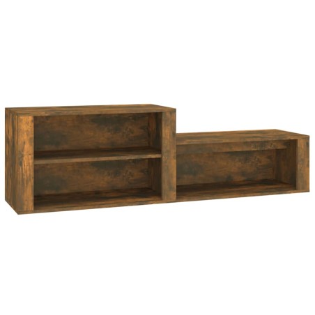 vidaXL Mueble zapatero madera contrachapada roble ahumado 150x35x45 cm