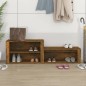 vidaXL Mueble zapatero madera contrachapada roble ahumado 150x35x45 cm vidaXL Mueble zapatero madera contrachapada roble ahumado 150x35x45 cm