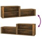 vidaXL Mueble zapatero madera contrachapada roble ahumado 150x35x45 cm vidaXL Mueble zapatero madera contrachapada roble ahumado 150x35x45 cm