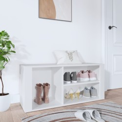 vidaXL Mueble zapatero madera contrachapada blanco 100x35x45 cm