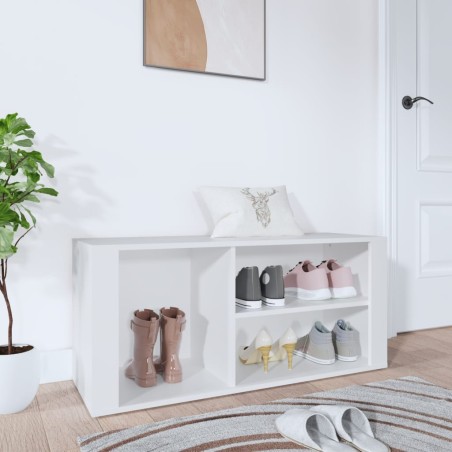 vidaXL Mueble zapatero madera contrachapada blanco 100x35x45 cm
