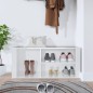 vidaXL Mueble zapatero madera contrachapada blanco brillo 100x35x45 cm vidaXL Mueble zapatero madera contrachapada blanco brillo 100x35x45 cm