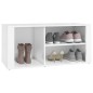 vidaXL Mueble zapatero madera contrachapada blanco brillo 100x35x45 cm vidaXL Mueble zapatero madera contrachapada blanco brillo 100x35x45 cm