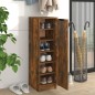 vidaXL Mueble zapatero madera contrachapada roble ahumado 30x35x100 cm vidaXL Mueble zapatero madera contrachapada roble ahumado 30x35x100 cm
