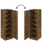 vidaXL Mueble zapatero madera contrachapada roble ahumado 30x35x100 cm vidaXL Mueble zapatero madera contrachapada roble ahumado 30x35x100 cm