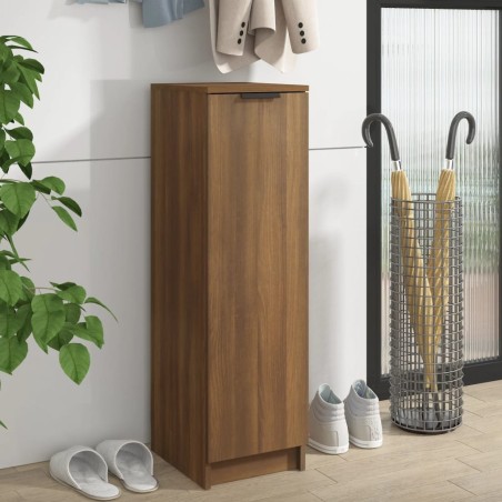 vidaXL Mueble zapatero madera contrachapada marrón roble 30x35x100 cm