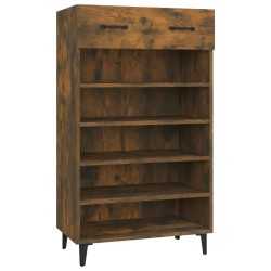 vidaXL Mueble zapatero madera contrachapada roble ahumado 60x35x105 cm