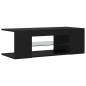 vidaXL Mueble de TV con luces LED negro 90x39x30 cm