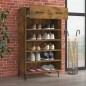 vidaXL Mueble zapatero madera contrachapada roble ahumado 60x35x105 cm vidaXL Mueble zapatero madera contrachapada roble ahumado 60x35x105 cm