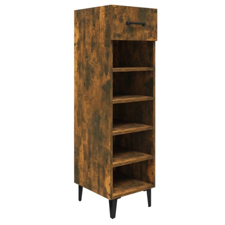 vidaXL Mueble zapatero madera contrachapada roble ahumado 30x35x105 cm
