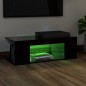 vidaXL Mueble de TV con luces LED negro 90x39x30 cm