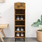 vidaXL Mueble zapatero madera contrachapada roble ahumado 30x35x105 cm vidaXL Mueble zapatero madera contrachapada roble ahumado 30x35x105 cm