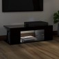 vidaXL Mueble de TV con luces LED negro 90x39x30 cm
