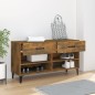 vidaXL Mueble zapatero madera contrachapada roble ahumado 102x35x55 cm vidaXL Mueble zapatero madera contrachapada roble ahumado 102x35x55 cm