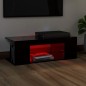 vidaXL Mueble de TV con luces LED negro 90x39x30 cm