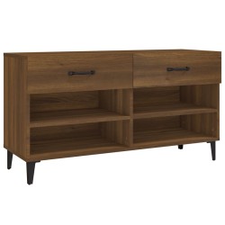vidaXL Mueble zapatero madera contrachapada marrón roble 102x35x55 cm
