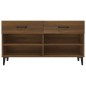 vidaXL Mueble zapatero madera contrachapada marrón roble 102x35x55 cm vidaXL Mueble zapatero madera contrachapada marrón roble 102x35x55 cm