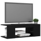 vidaXL Mueble de TV con luces LED negro 90x39x30 cm