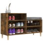 vidaXL Mueble zapatero madera contrachapada roble ahumado 102x36x60 cm vidaXL Mueble zapatero madera contrachapada roble ahumado 102x36x60 cm