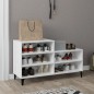 vidaXL Mueble zapatero madera contrachapada blanco brillo 102x36x60 cm vidaXL Mueble zapatero madera contrachapada blanco brillo 102x36x60 cm
